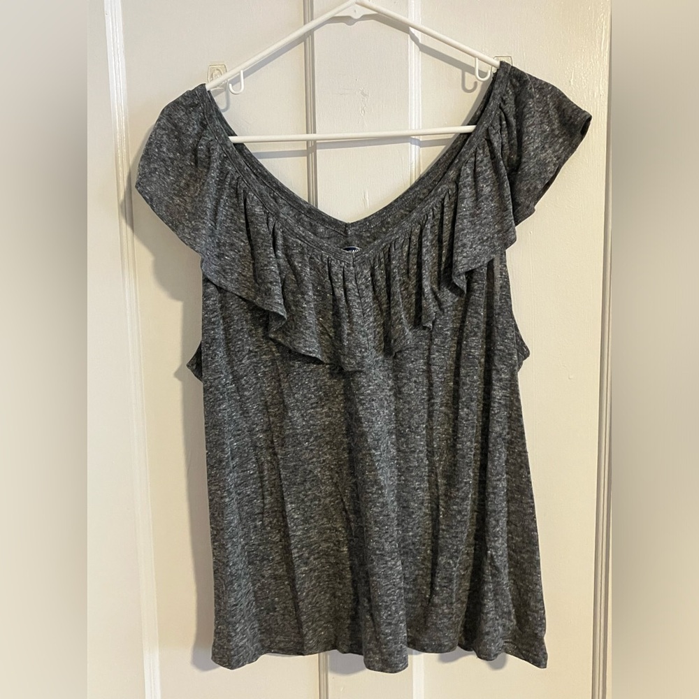 Old Navy v-neck sleeveless top with ruffle neckline